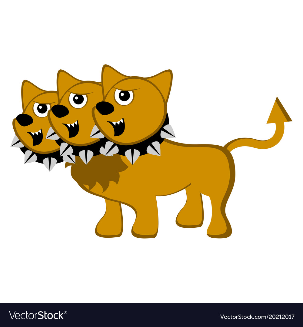 Cute cerberus fantasy creature Royalty Free Vector Image