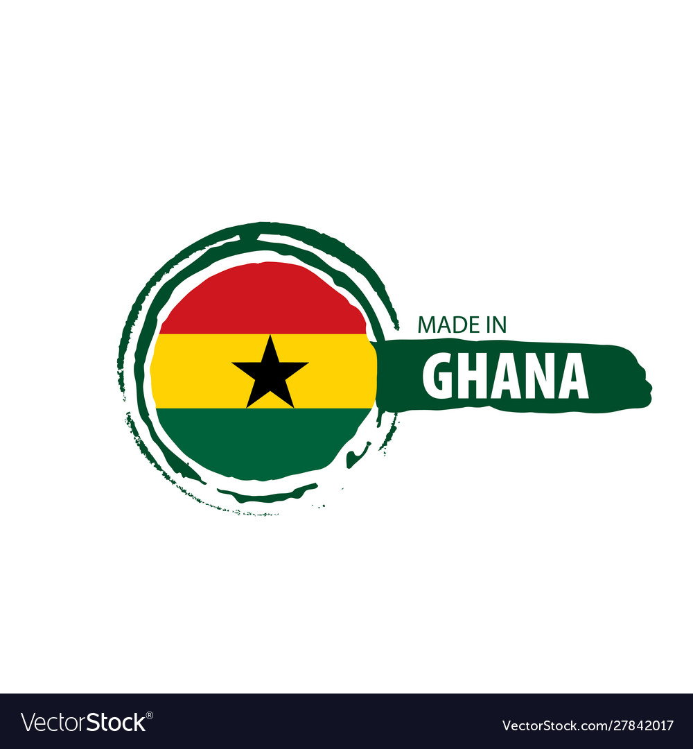 Ghana flag on a white Royalty Free Vector Image