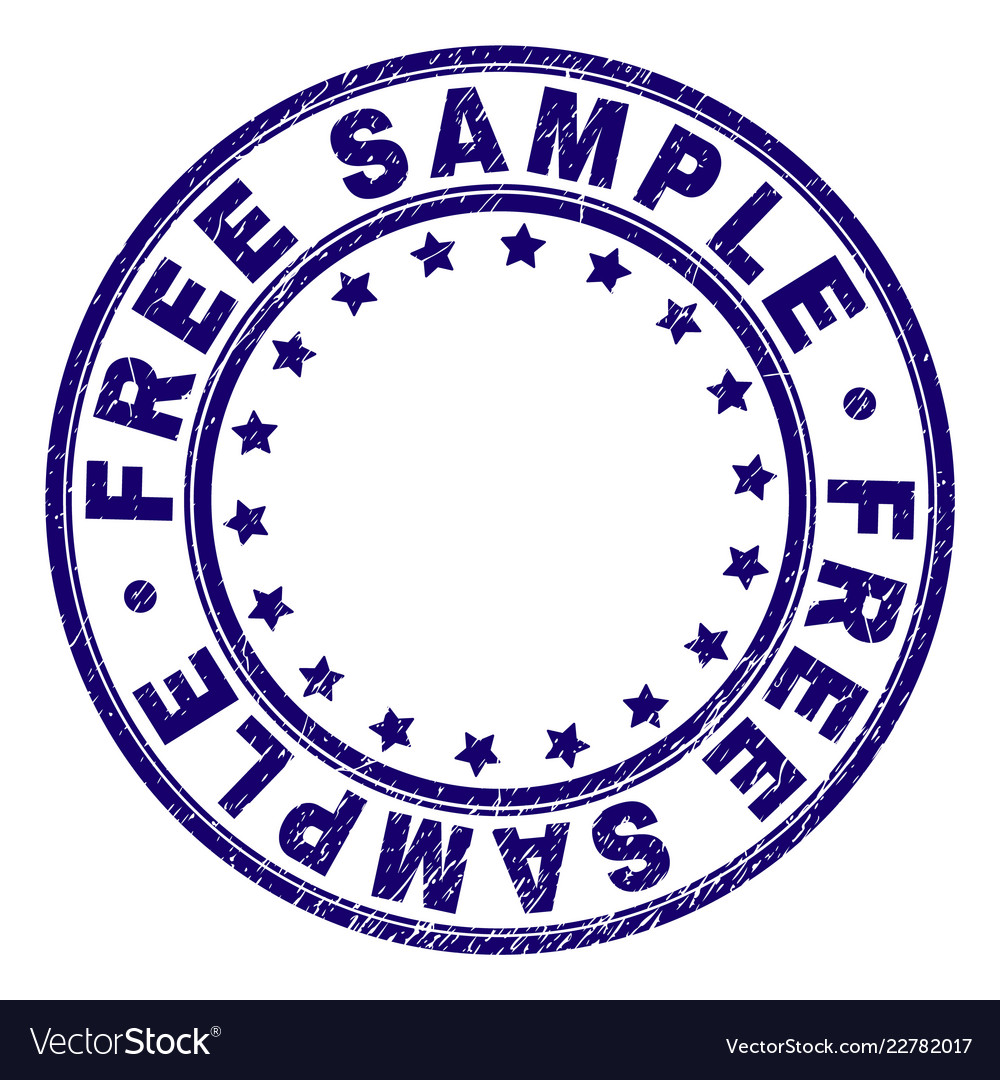 Grunge textured free sample round stamp seal Vector Image