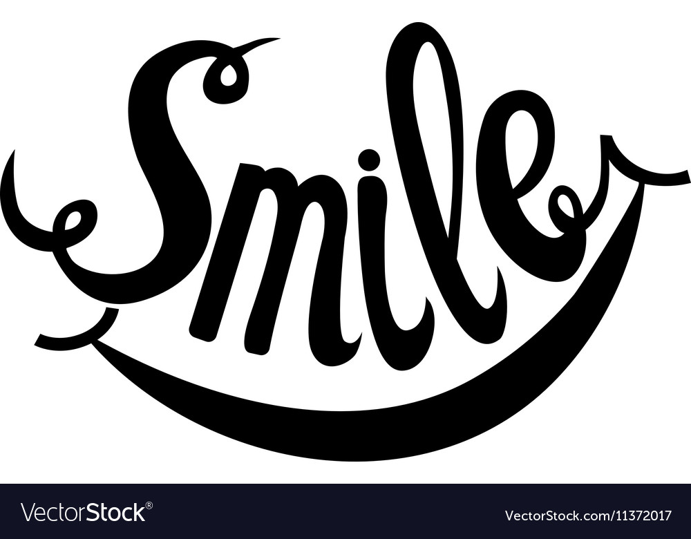 Download Hand Drawn Lettering Word Smile Royalty Free Vector Image