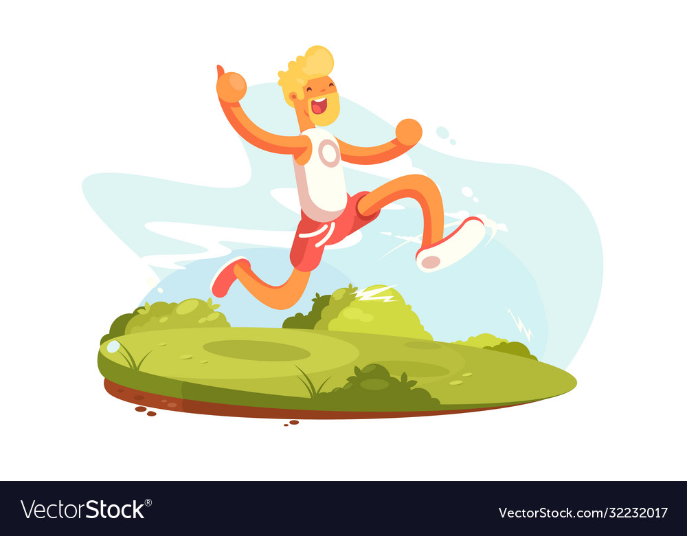 Happy man running Royalty Free Vector Image - VectorStock