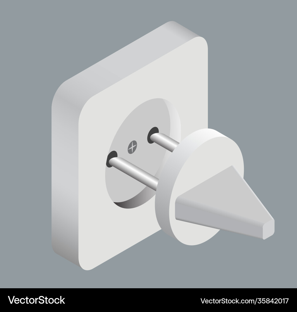 Power socket isometric style Royalty Free Vector Image