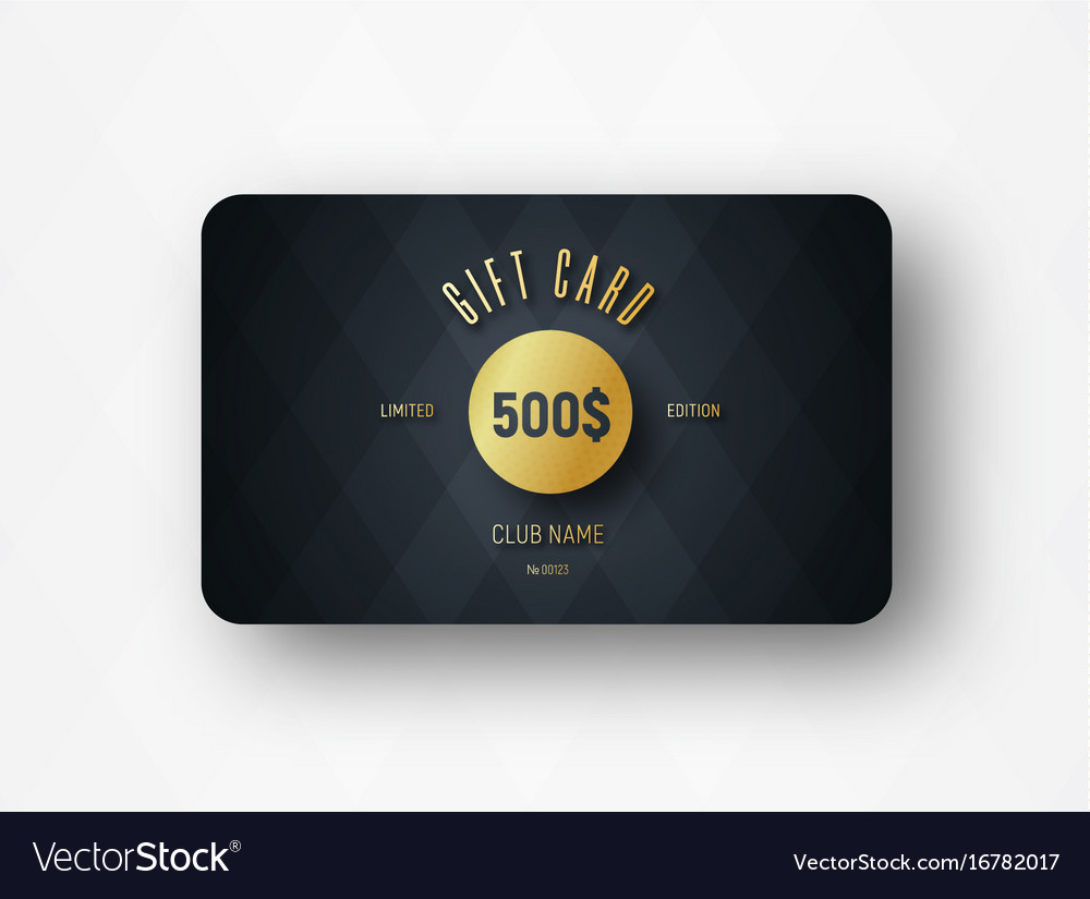 Template of a premium gift card with a gold Vector Image