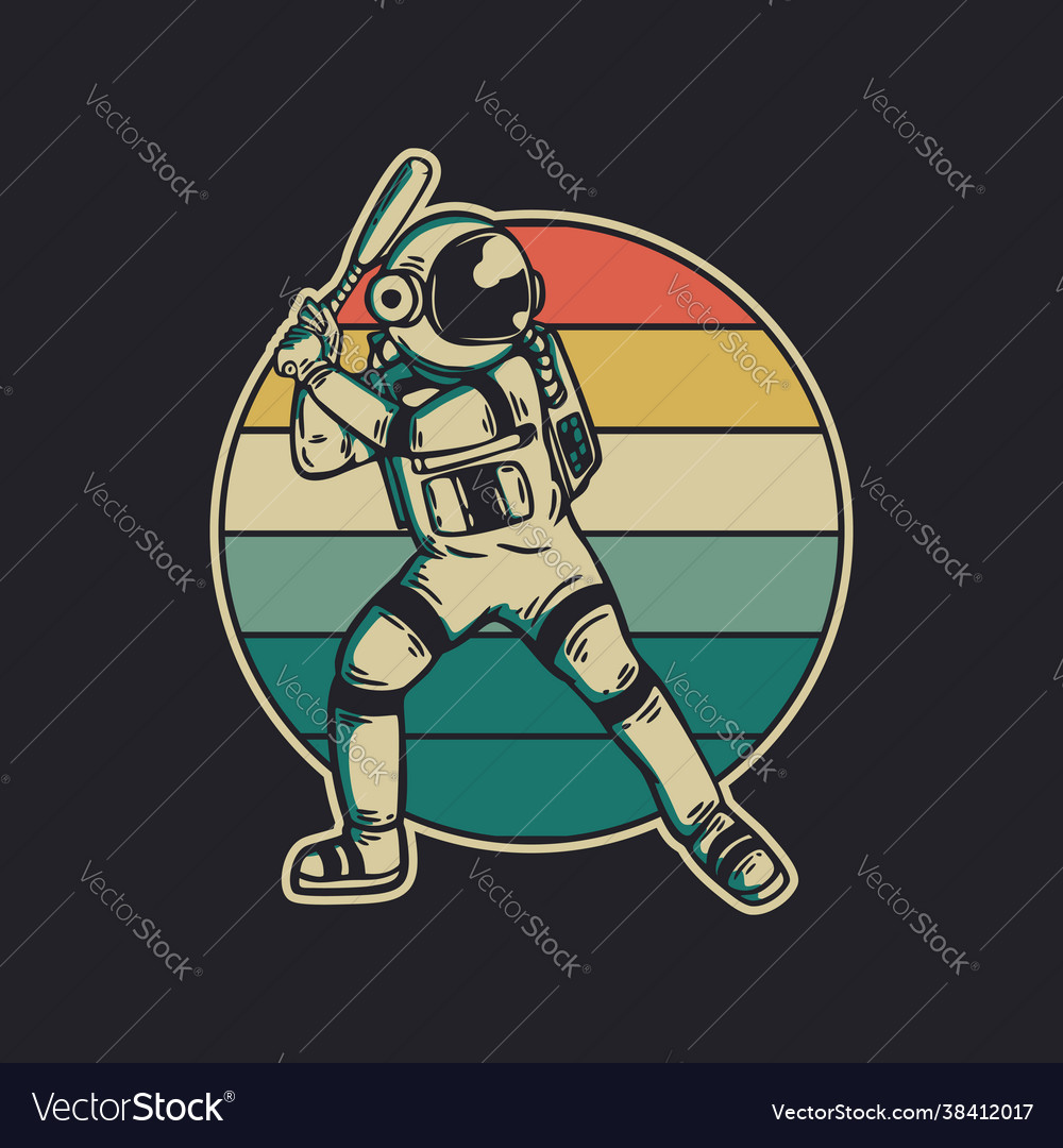 Baseball in outer space knock it out park Vector Image