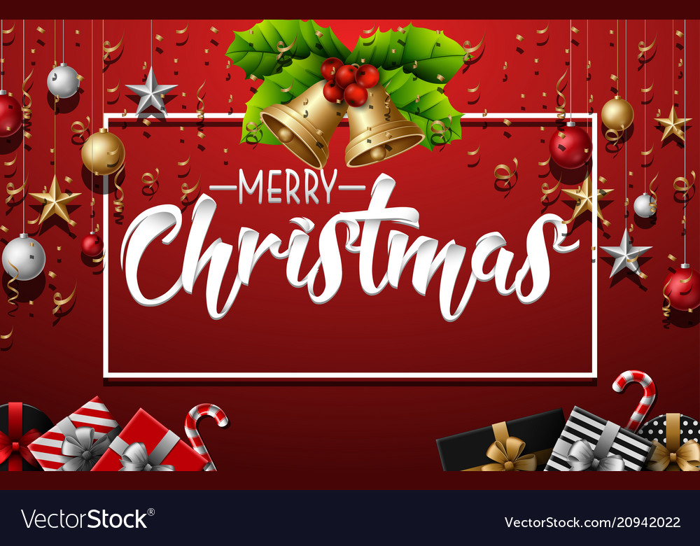 Christmas decoration with elements Royalty Free Vector Image