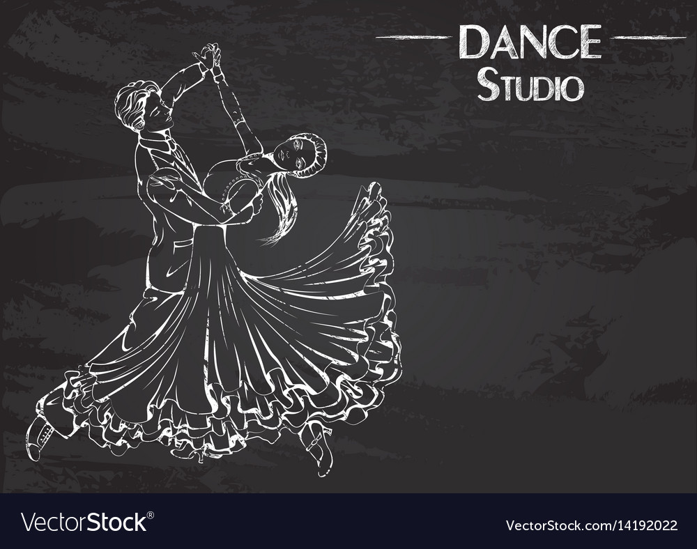 Dance line chalk ballroom dancing classic Vector Image