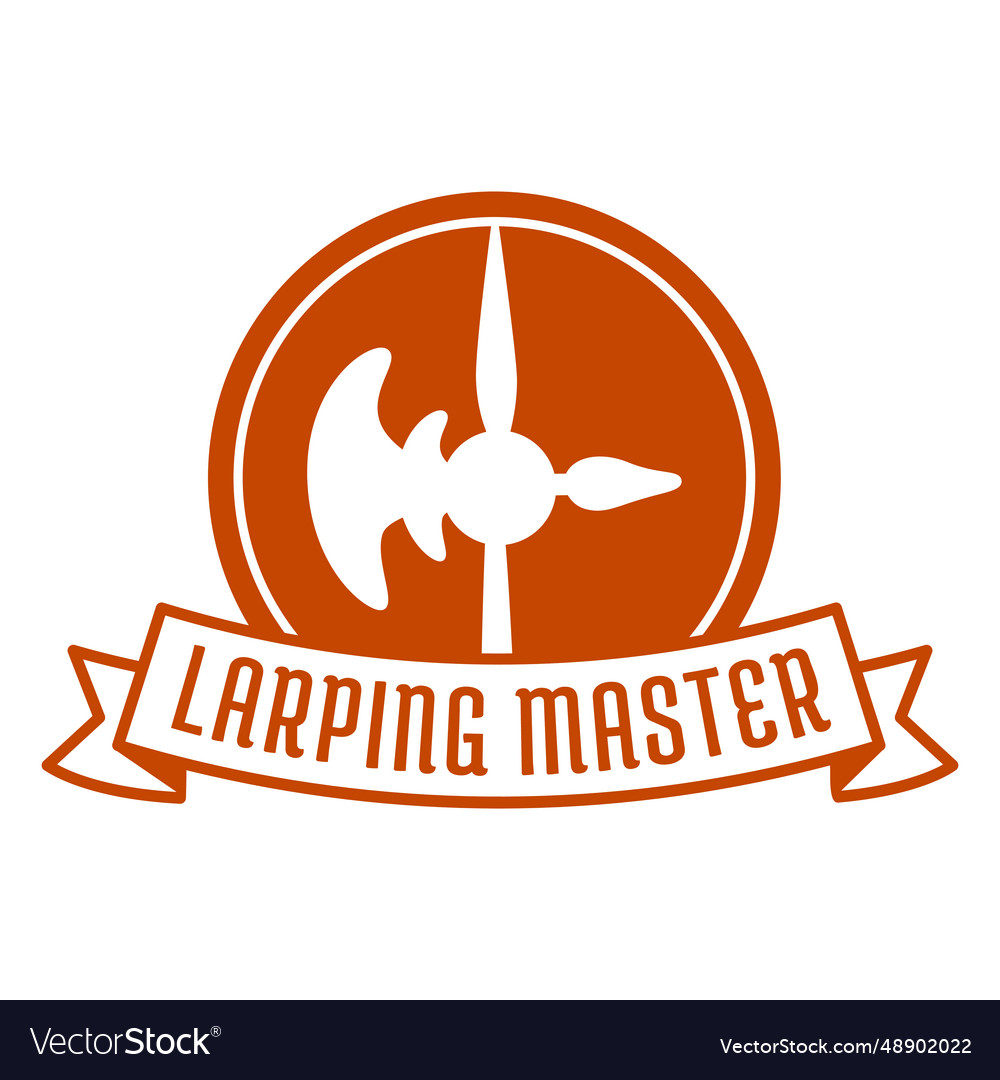 Larping master axe banner badge Royalty Free Vector Image