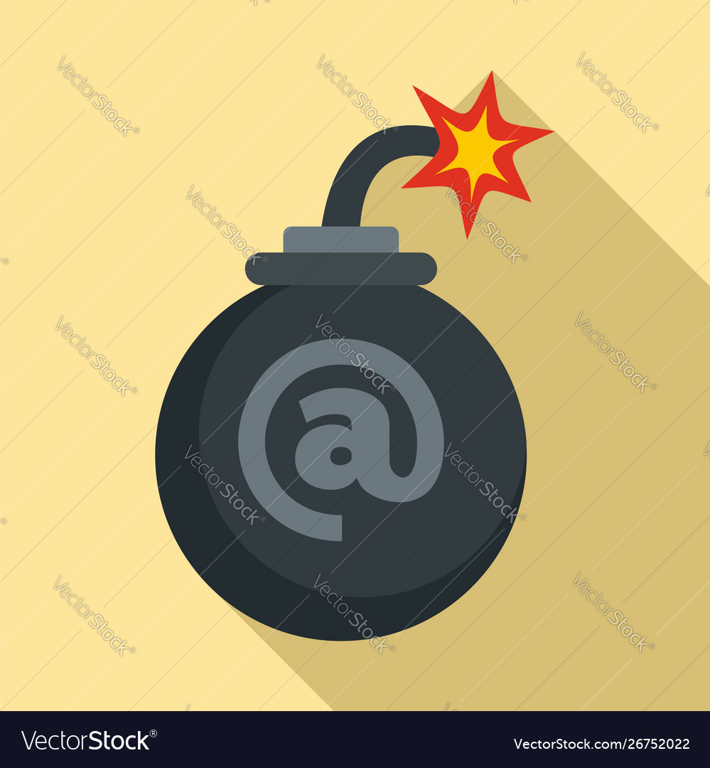 Mail bomb icon flat style Royalty Free Vector Image