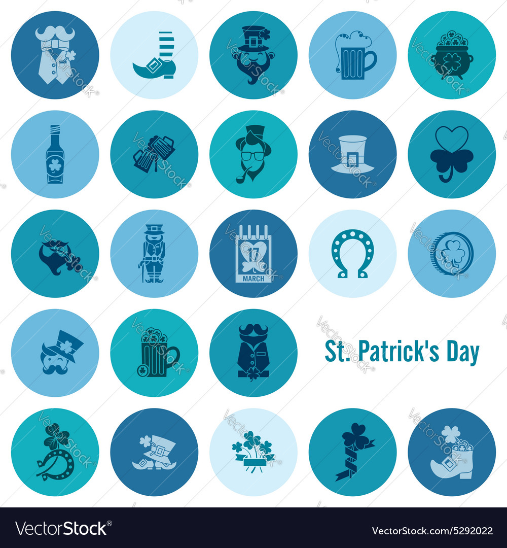 Saint patricks day icon set Royalty Free Vector Image