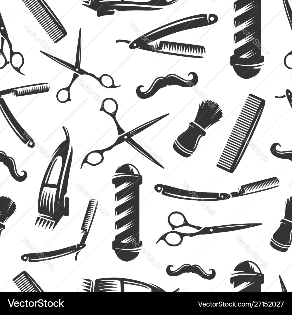 Barbershop seamless pattern repeating Royalty Free Vector