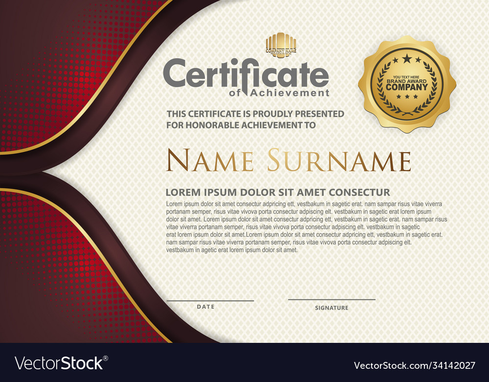 Certificate template with luxury and elegant Vector Image