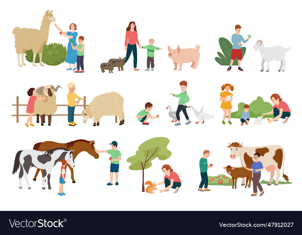 Contact farm cartoon compositions Royalty Free Vector Image