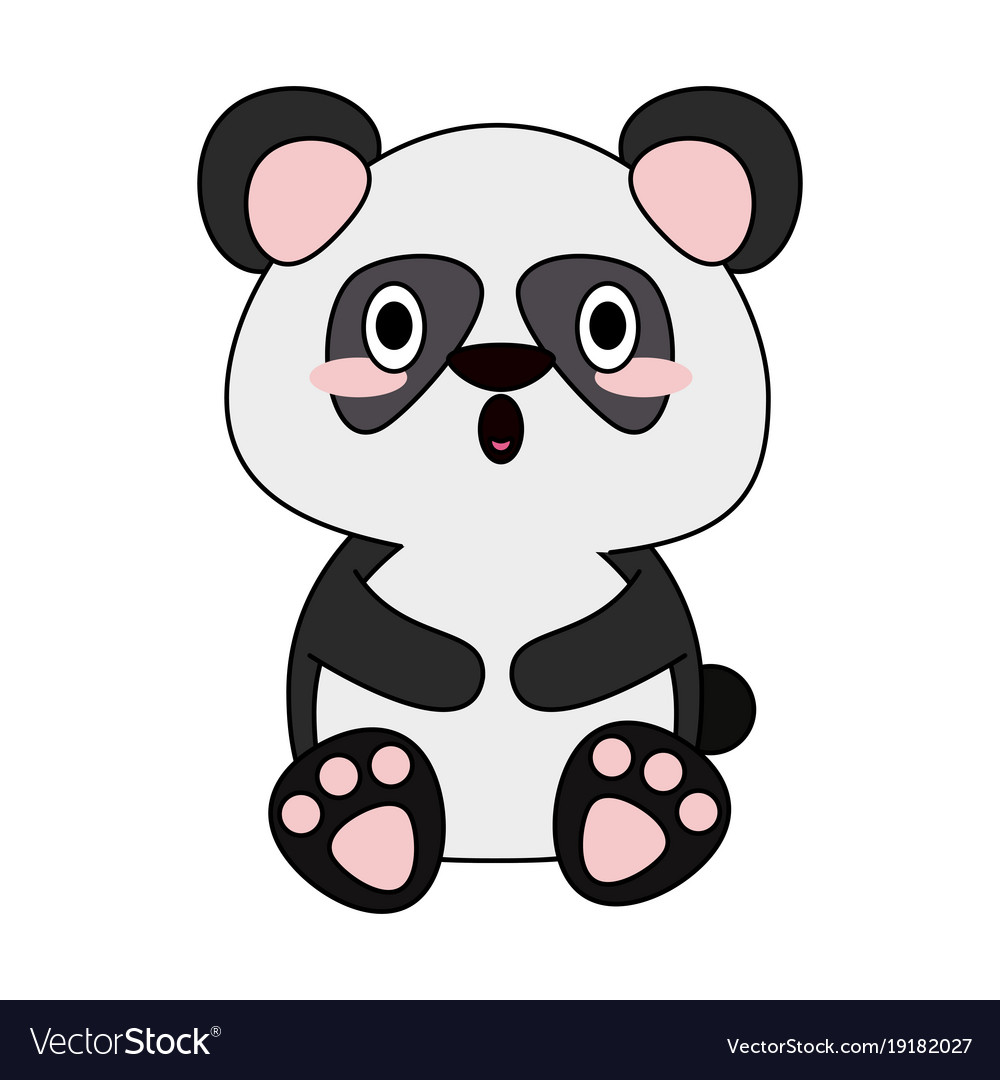 Cute panda bear cartoon Royalty Free Vector Image