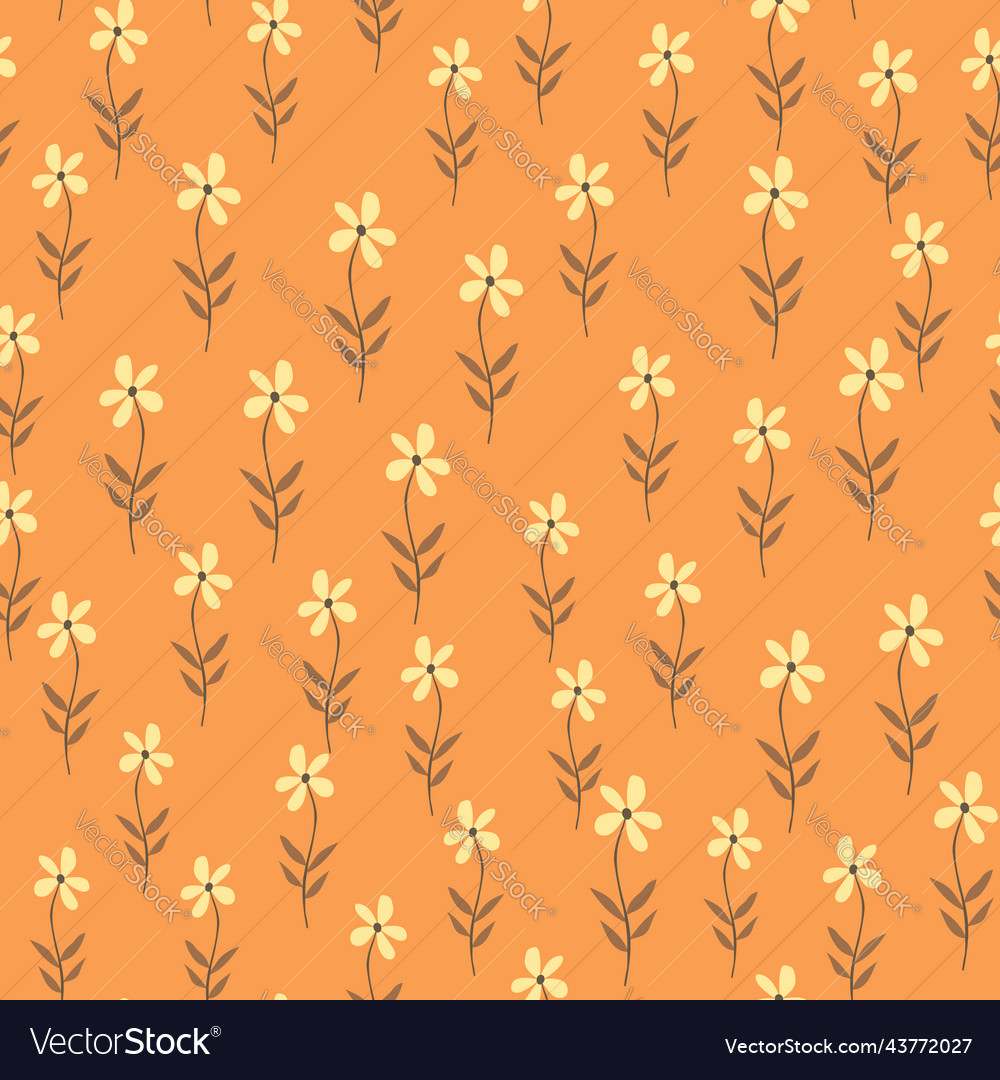 Doodle ditsy flowers seamless pattern cute Vector Image