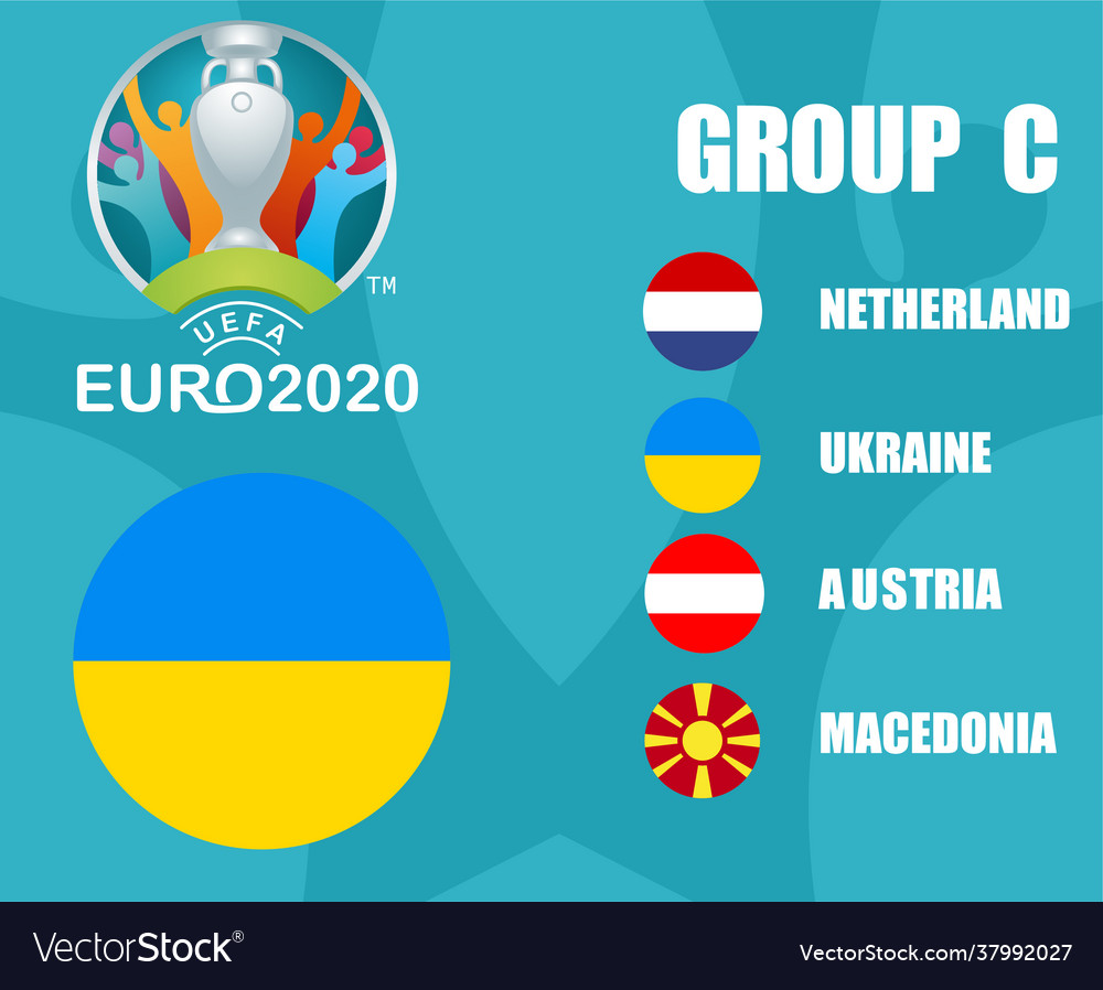 Euro 2020 group c ukraine Royalty Free Vector Image