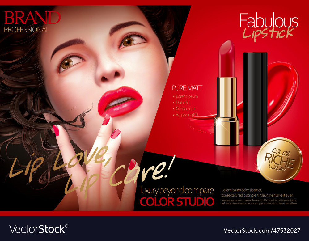 Fabulous Lipstick Ads Royalty Free Vector Image