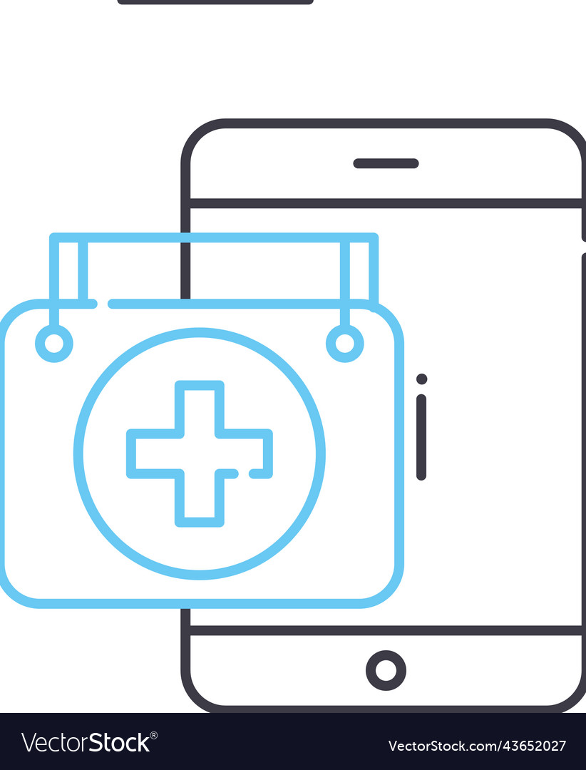 Healthcare marketplace line icon outline symbol Vector Image