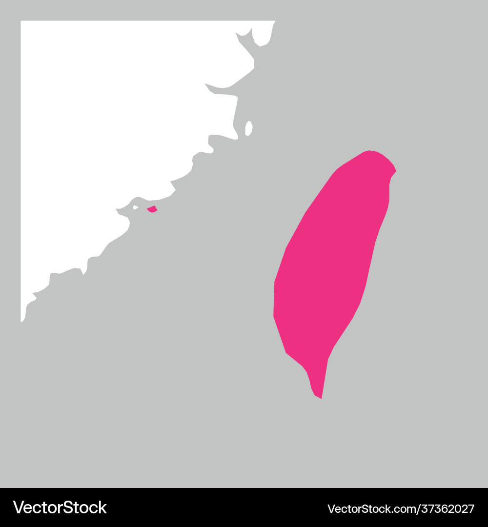Map taiwan pink highlighted with neighbor Vector Image