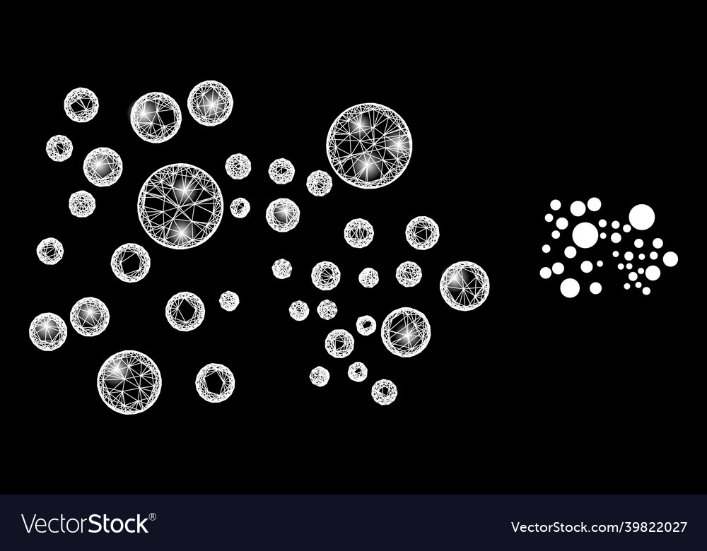 Polygonal network mesh bubble cluster with magic Vector Image