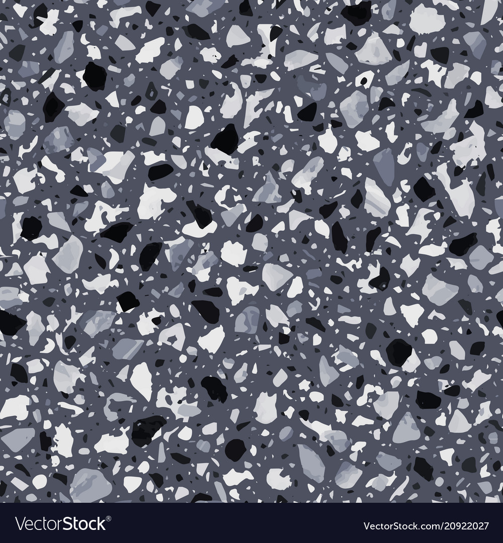 Terrazzo flooring seamless pattern in gray Vector Image