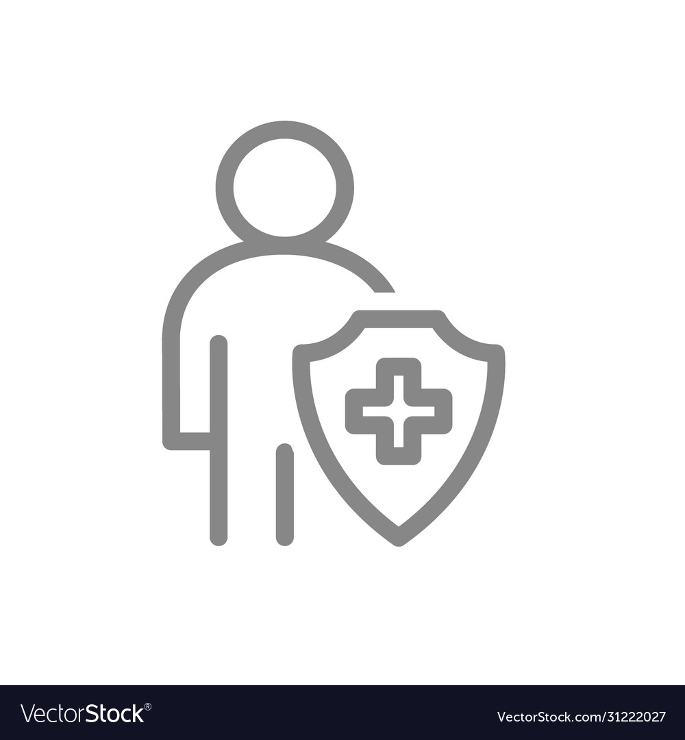 User profile with shield line icon worker Vector Image