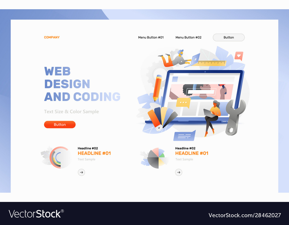 Web Design And Coding Banner Royalty Free Vector Image