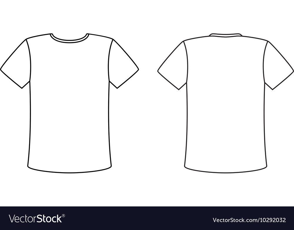 Blank front and back t-shirt design template set Vector Image