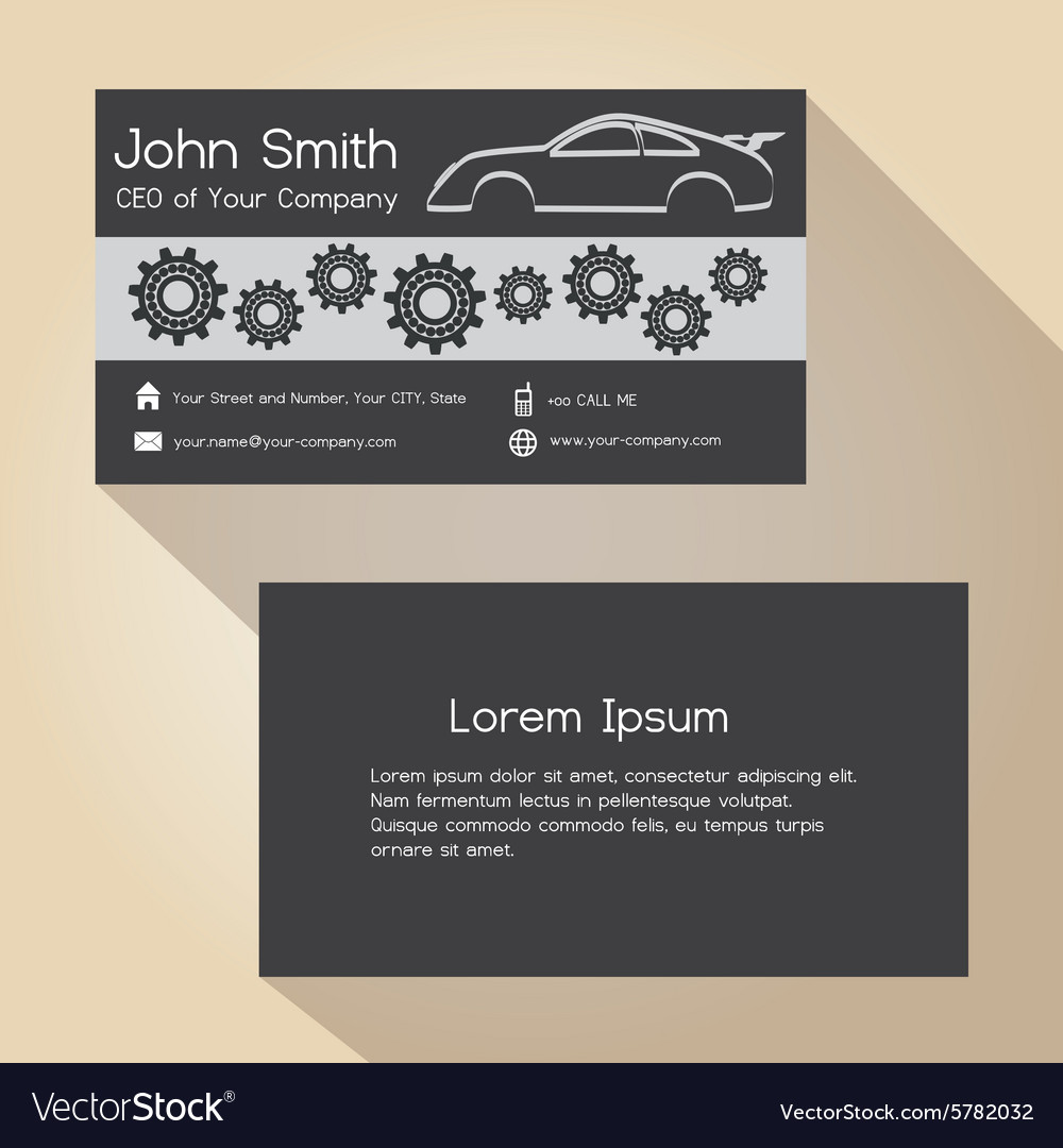 Car store and mechanic garage simple business card