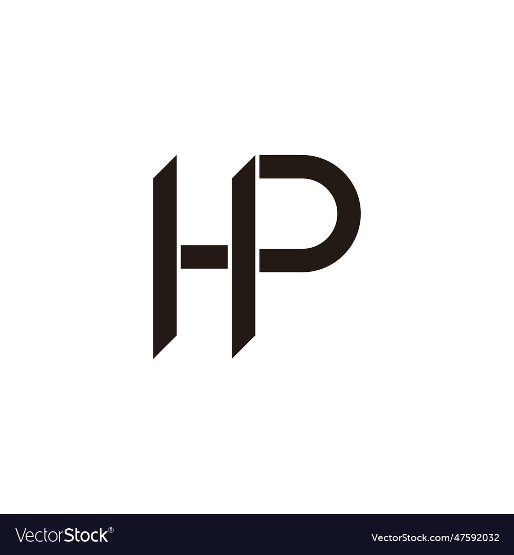 Letter hp knife geometric symbol simple logo Vector Image