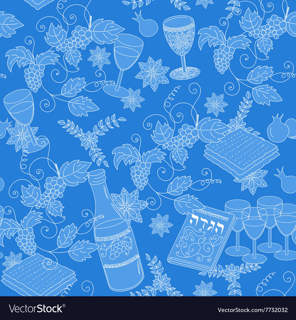 Passover Seamless Pattern Background Royalty Free Vector