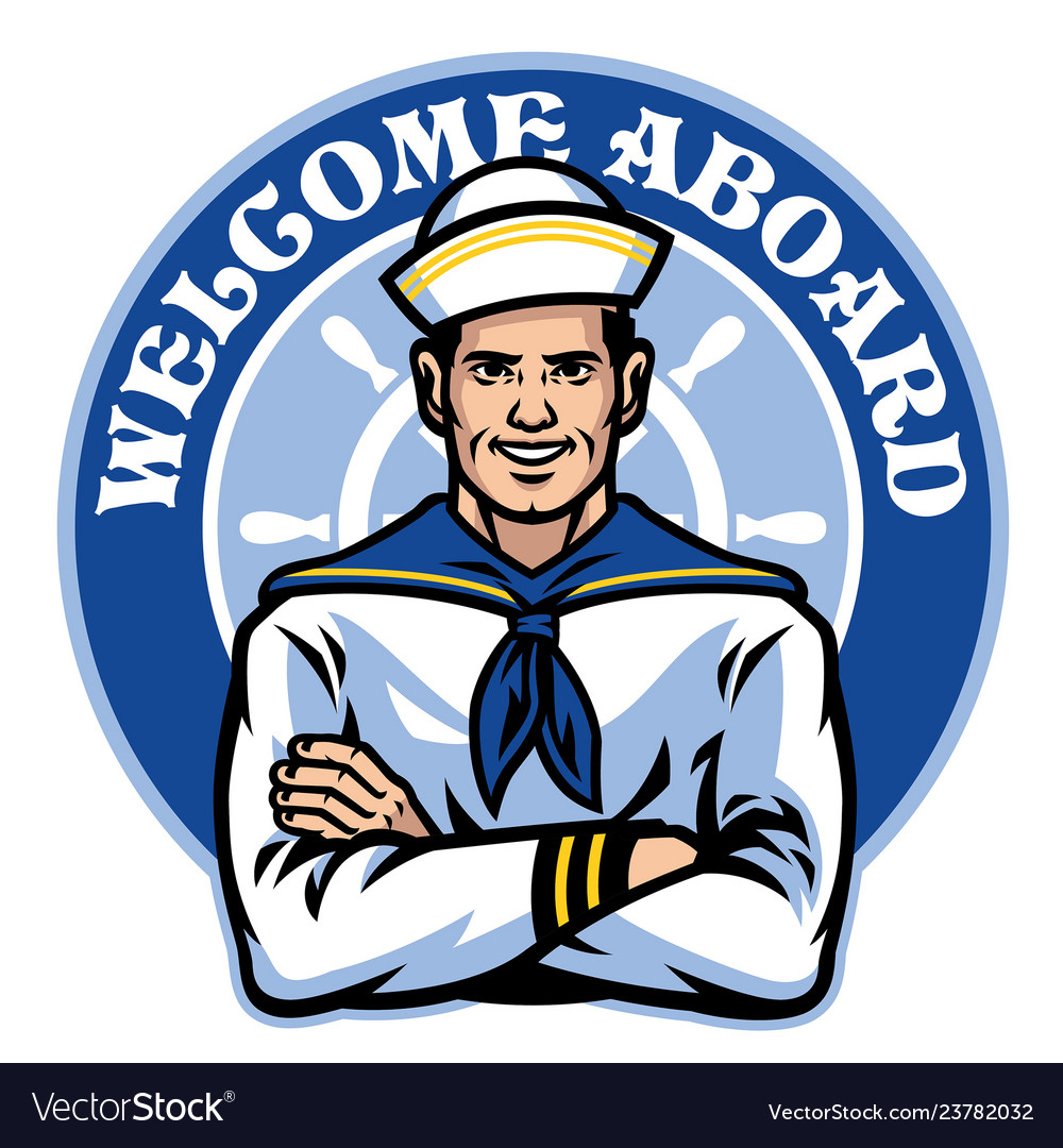 Sailor badge design Royalty Free Vector Image - VectorStock