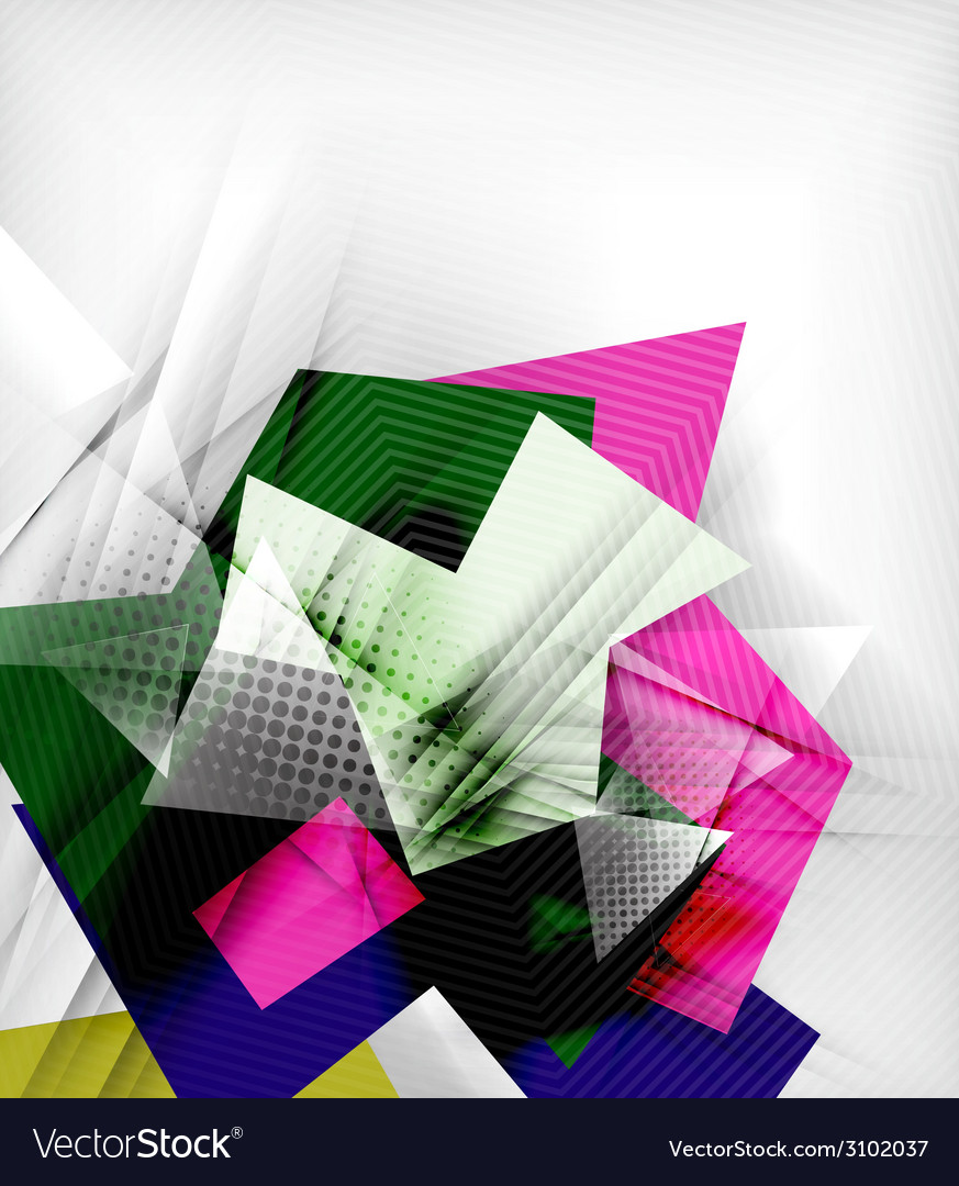 Color Triangles Unusual Abstract Background Vector Image