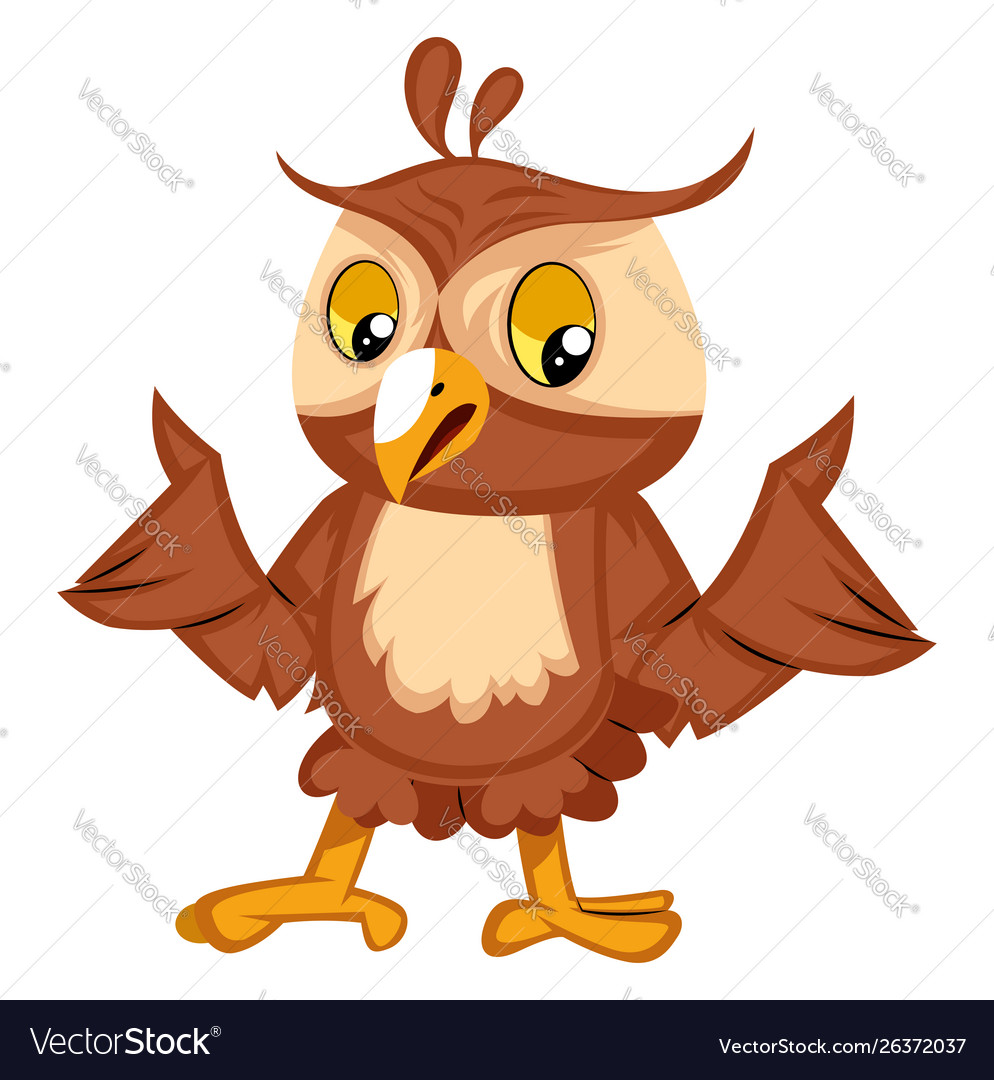 Frazzled Cartoon Owl