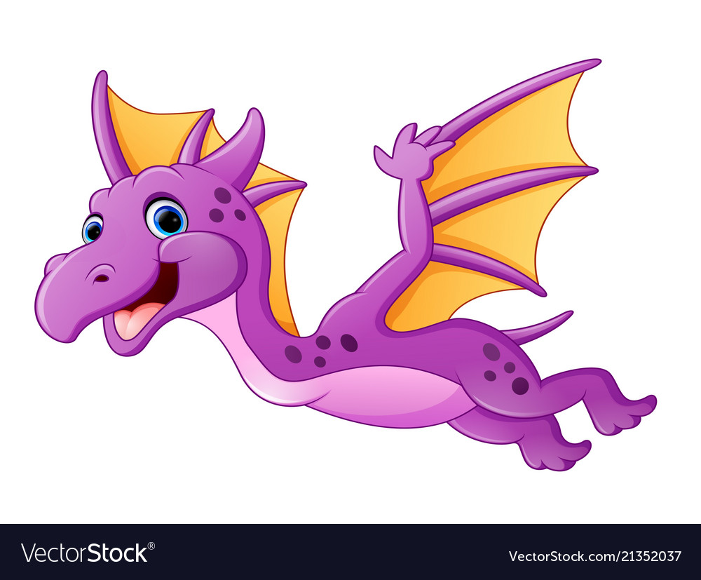 Download Cute dragon flying Royalty Free Vector Image - VectorStock