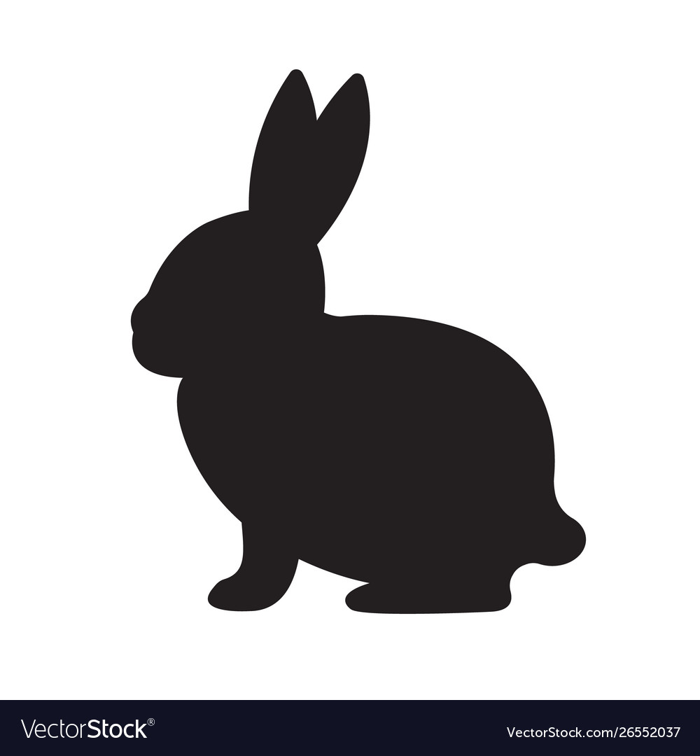 Vector Illustration Of Easter Bunny Silhouette Black Rabbit Silhouette