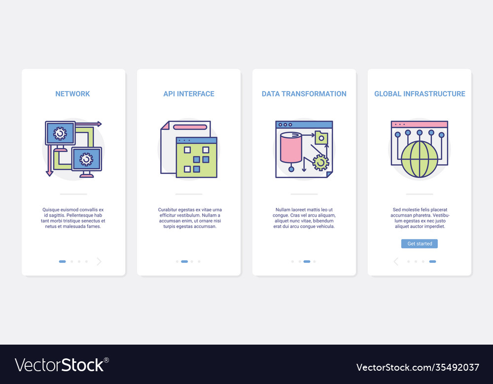 science-data-transformation-network-royalty-free-vector