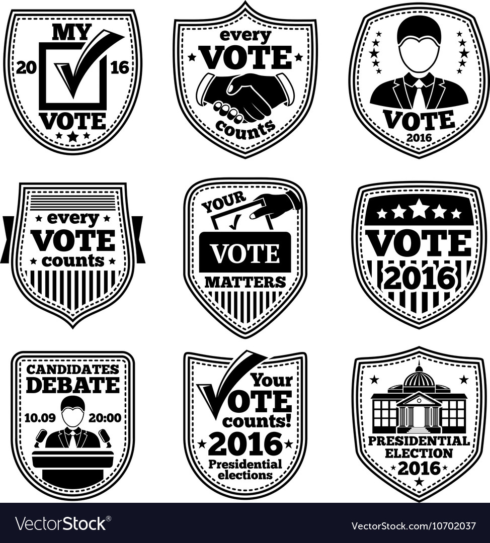 Set of vote labels for presidential Royalty Free Vector