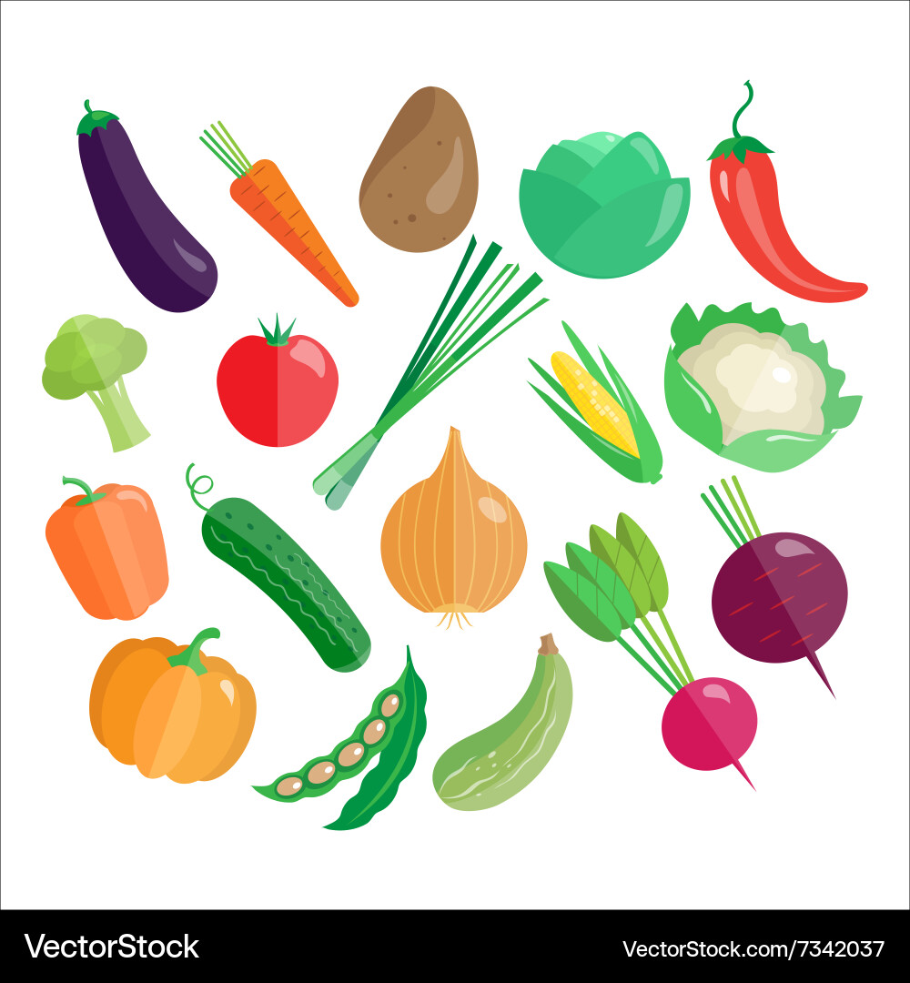 Vegetables icon set Royalty Free Vector Image - VectorStock