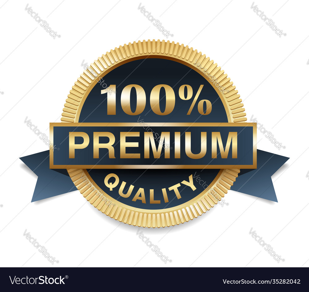 Golden 100 percent original label Royalty Free Vector Image