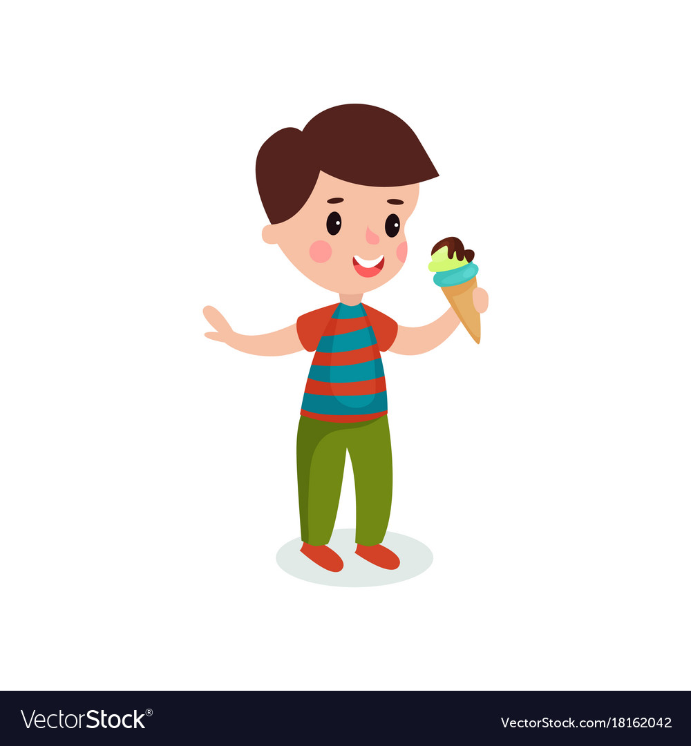 Beautiful girl feeling happy with her ice creams Vector Image