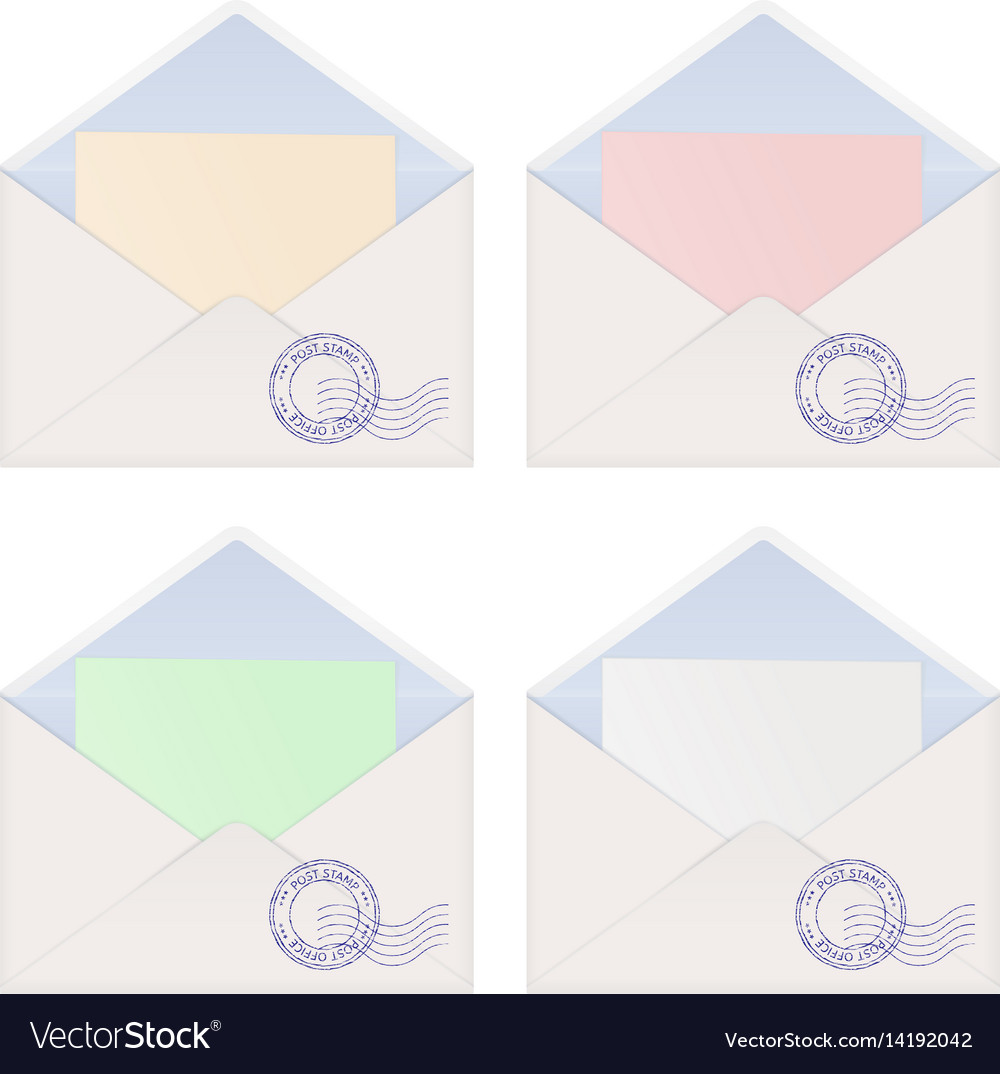 envelope with letter inside colored paper vector image