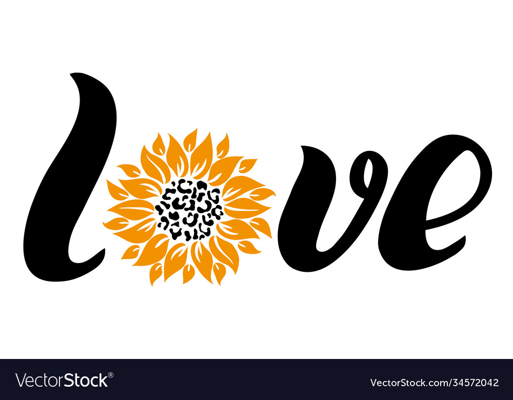 Love sunflower leopard print for chirt Royalty Free Vector