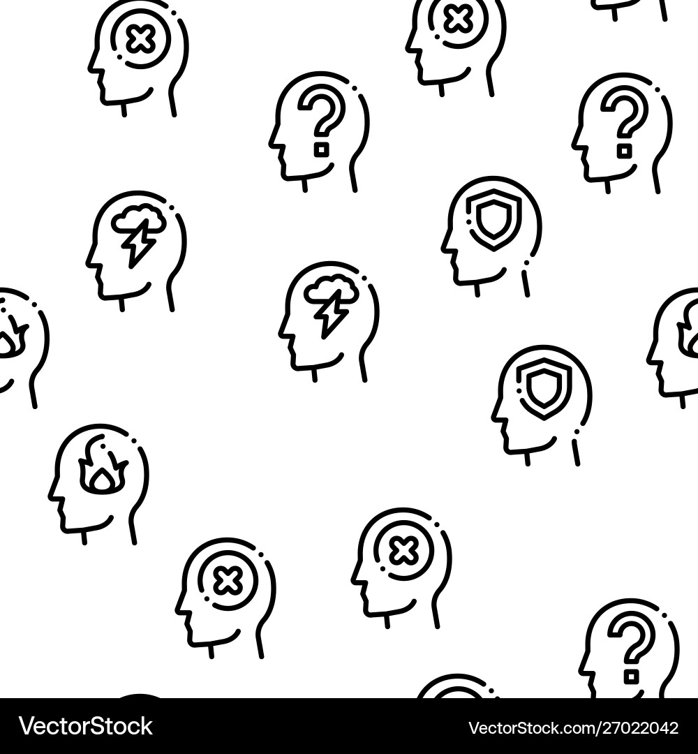 Mind seamless pattern Royalty Free Vector Image