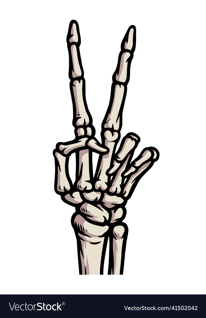 Peace Sign Skeleton Hand Royalty Free Vector Image