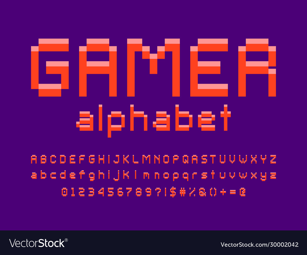 Pixel font Royalty Free Vector Image - VectorStock