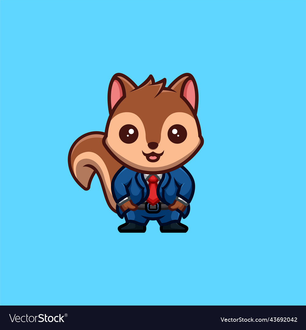 Squirrel business cute creative kawaii cartoon Vector Image