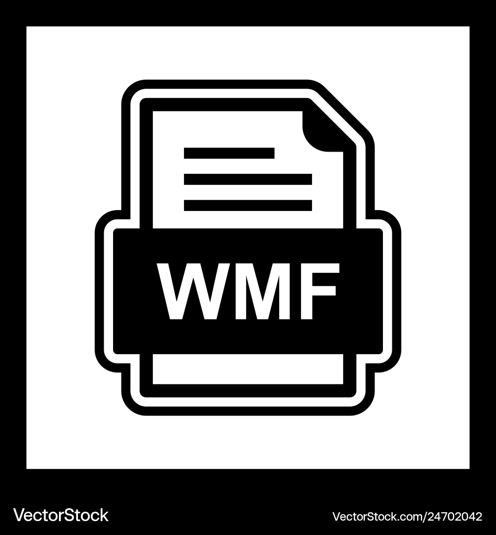Wmf file document icon Royalty Free Vector Image