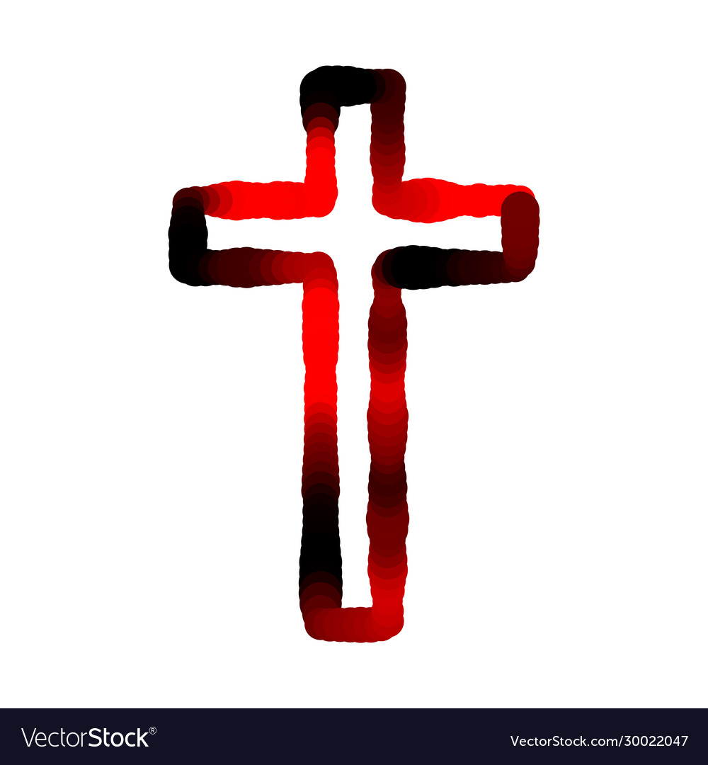 Abstract luminance christian cross isolated Vector Image