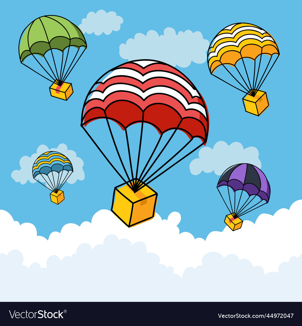 Air fast parcel delivery Royalty Free Vector Image