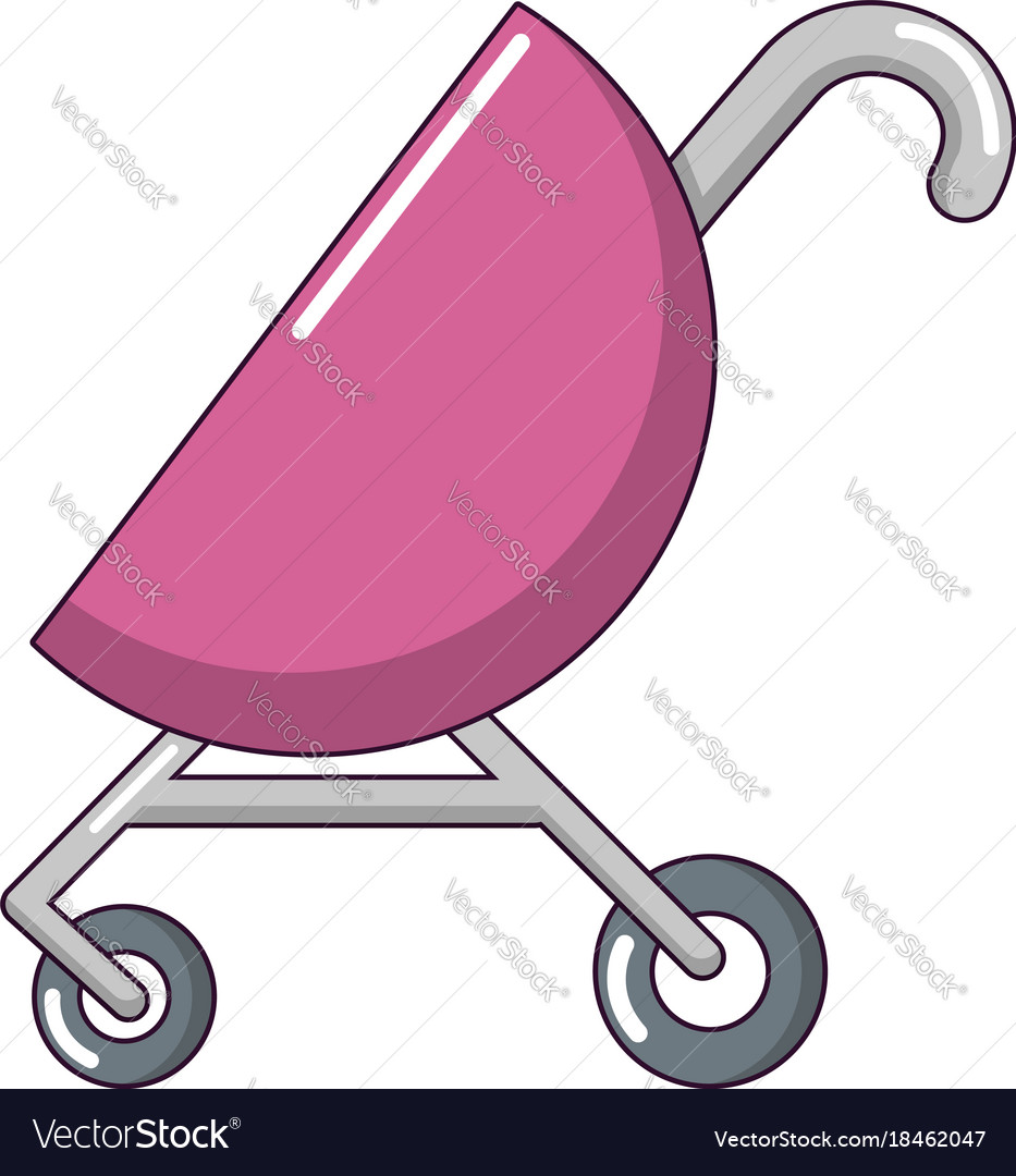 Bacarriage pink icon cartoon style Royalty Free Vector Image